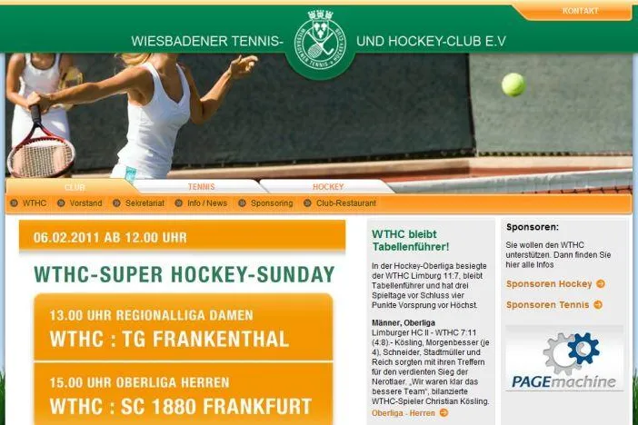 Die PAGEmachine AG sponsort den Wiesbadener Tennis- und Hockey-Club Bild: Die PAGEmachine AG sponsort den Wiesbadener Tennis- und Hockey-Club