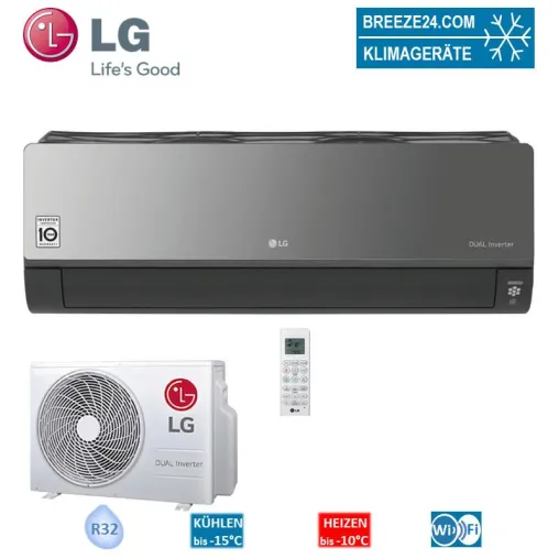 Bild: Klimaanlagen-Set von LG AC24BQ.NSK Wandgerät Artcool Energy + AC24BQ.U24 R32 6,6 kW