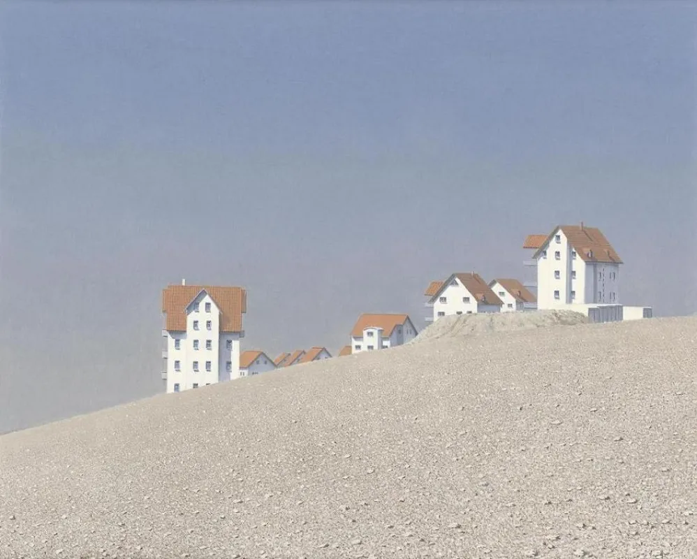 Markus Matthias Krüger, Mittag in Ermlitz, 2009, Öl auf Hartfaser, 40 x 50 cm