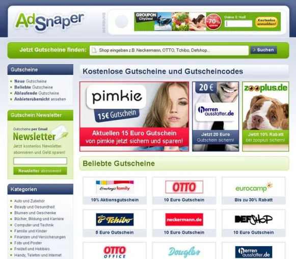 Kostenlose Gutscheine von verschiedenen Versandhäusern Bild: Kostenlose Gutscheine von verschiedenen Versandhäusern
