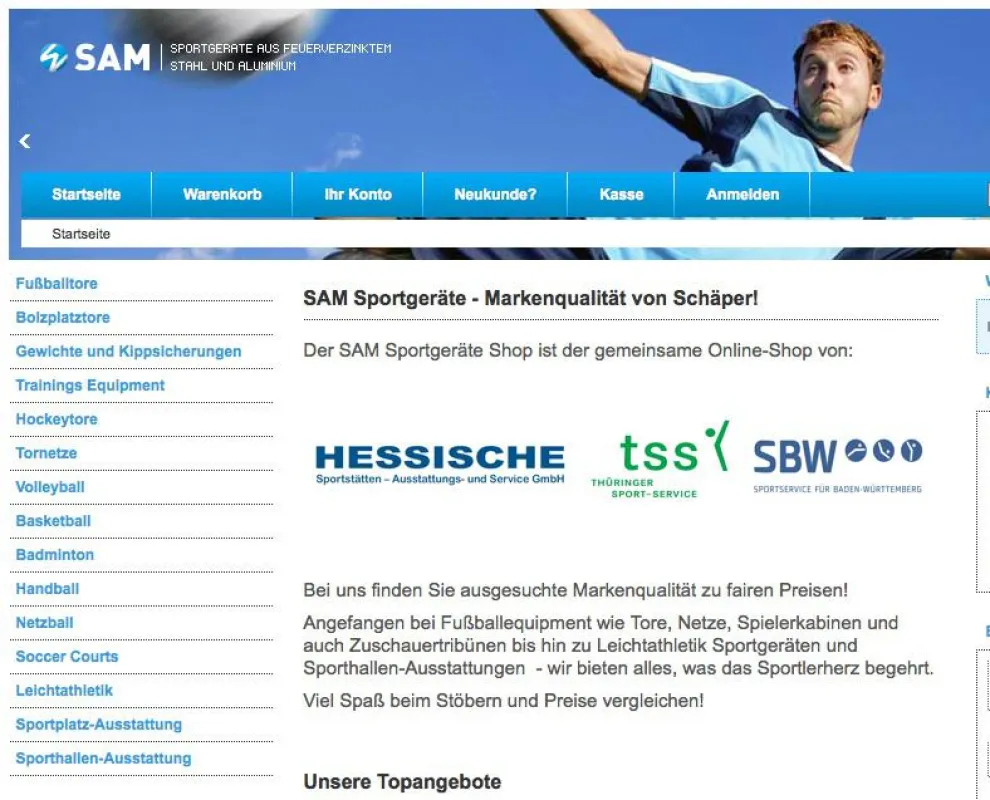 www.sam-sportgeraete.de bietet Sportgeräte zu günstigen Preisen