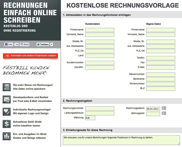 Rechnungen aus der Cloud - FastBill stellt Rechnungs-App zur freien Verfügung Bild: Rechnungen aus der Cloud - FastBill stellt Rechnungs-App zur freien Verfügung