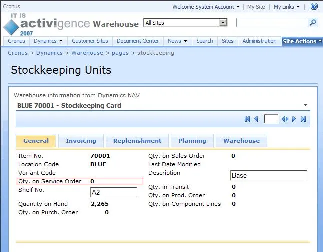 Bild: SharePoint und Microsoft® Dynamics® NAV - SP1 für IT IS activigence 2007- neue Funktionen und verbesserte Basis