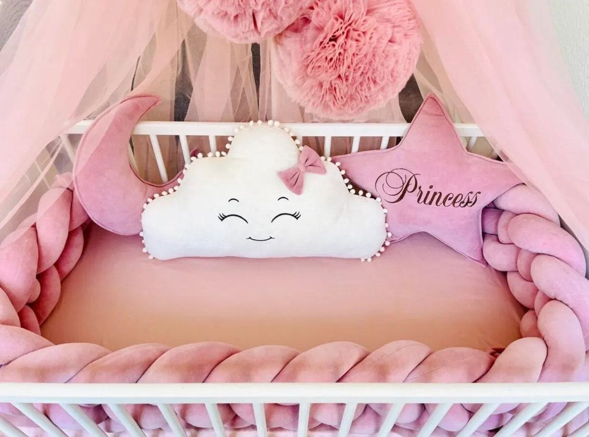 Bettschlange geflochten Altrosa