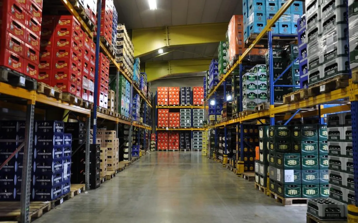 Getränke-Lagerhalle bei der Lippert Unternehmensgruppe