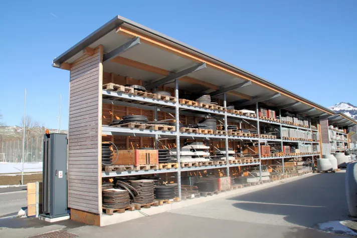 Bild: Baustofflager: Robust, wetterfest und auch noch ästhetisch