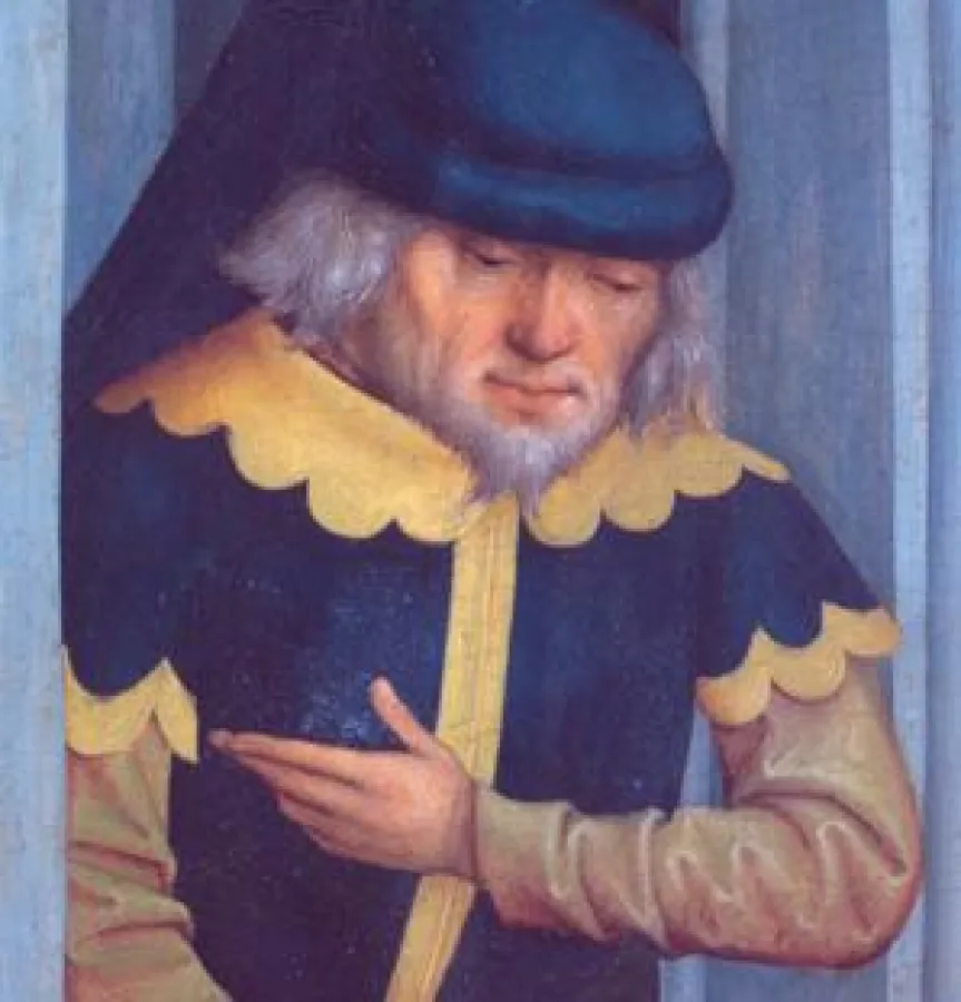 Meister des Pfullendorfer Altars, Brustbild eines Propheten, Fragment, um 1500