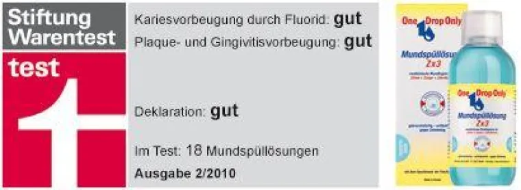 Bild: One Drop Only®: Stiftung Warentest zeichnet Mundspüllösung aus