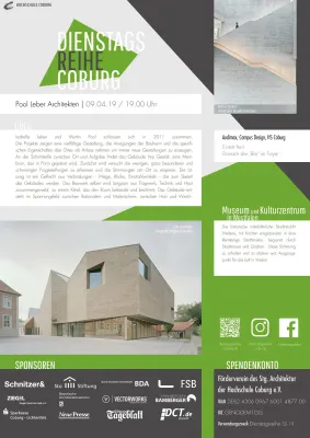 Bild: Dienstagsreihe der Hochschule Coburg | Pool Leber Architekten zu Gast