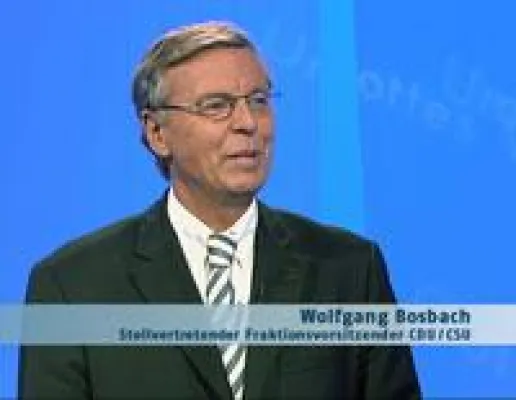 Bild: Wolfgang Bosbach im Gespräch mit Bruder Paulus - Sonntag, 30.9.07, 8.30 Uhr, N24 Ethik Um Gottes Willen