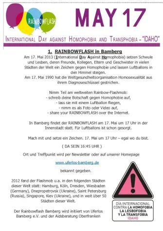 Bild: Rainbowflash: Auch Bamberg setzt ein Zeichen