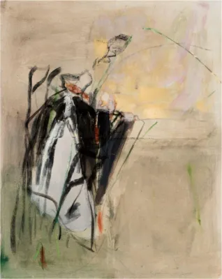 Bild: Malerei von Peter Krawagna im Dialog mit Steinskulpturen von Thomas Reifferscheid