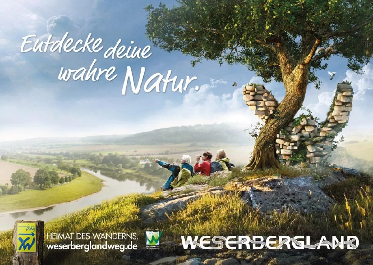 Das Imagemotiv der Werbe-Kampagne für den Weserbergland-Weg der Orange Cube Werbeagentur