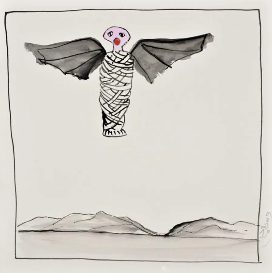 Rita de Muynck, o.T., 30 x 30 cm, Tusche und Acryl auf Papier