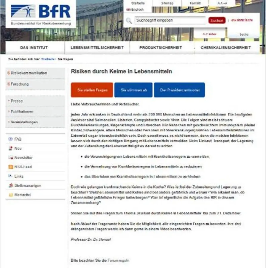 Neues Verbraucher-Dialogforum des BfR