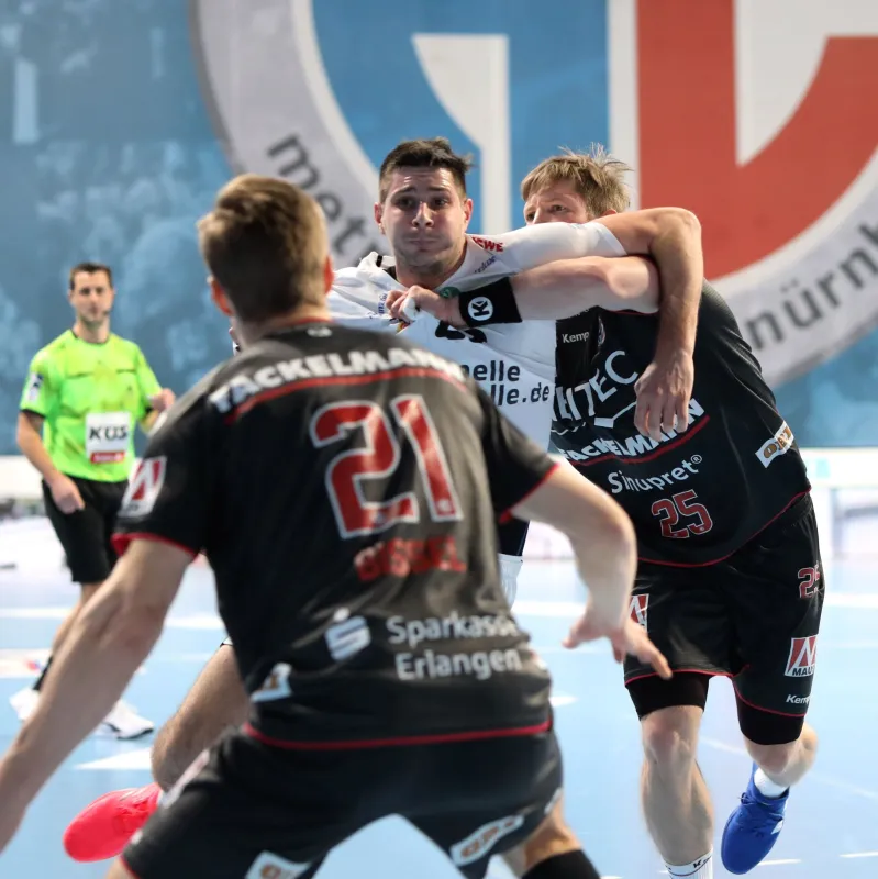 (Jocki_Foto, Erlangen) Der HC Erlangen schlägt den SC DHfK Leipzig deutlich   