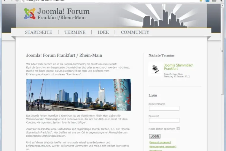Bild: Joomla Forum Frankfurt, Rhein-Main bietet Erfahrungsaustausch für Joomla-Nutzern im Rhein-Main-Gebiet