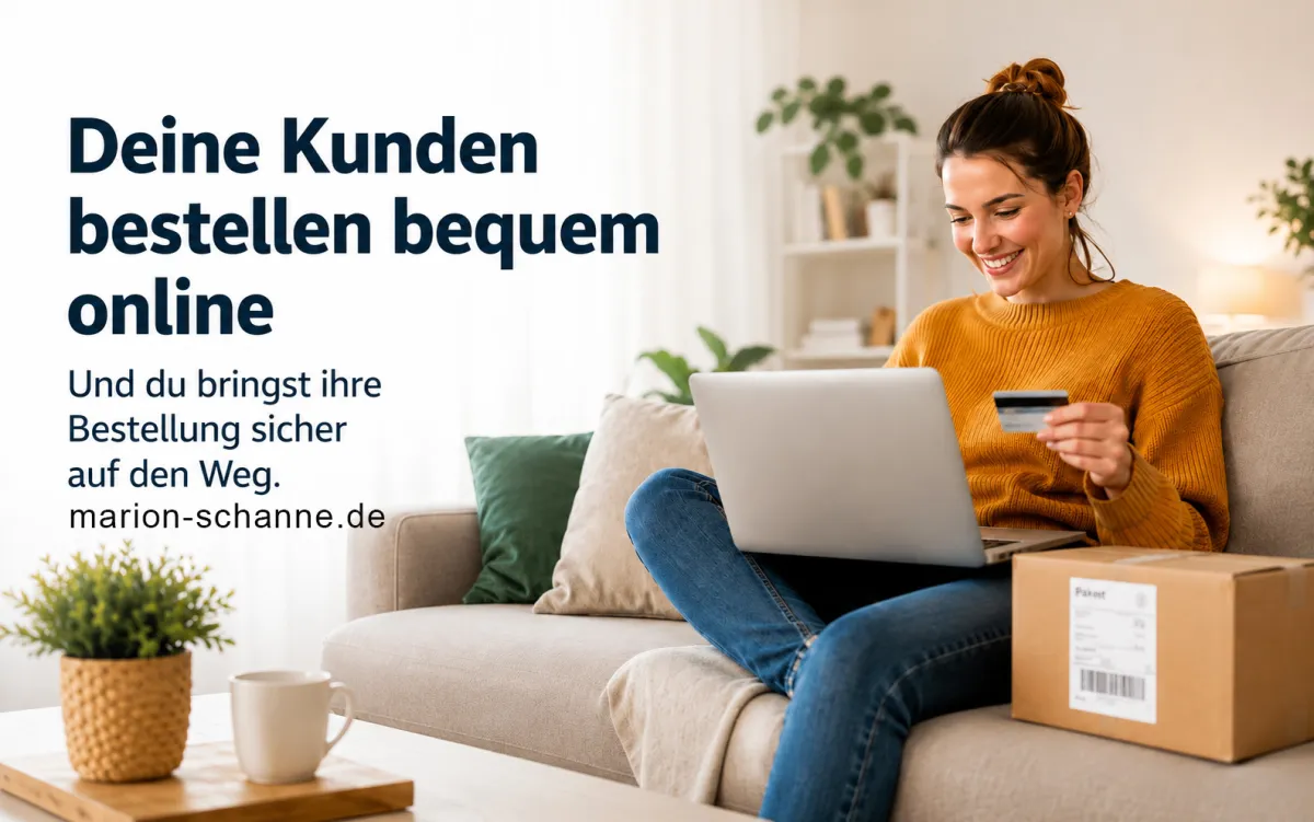 Vorteil für neue Selbstständige: bequem verkaufen, Bestellungen sicher abwickeln, mehr Umsatz. (© Marion Schanné - marion-schanne.de)