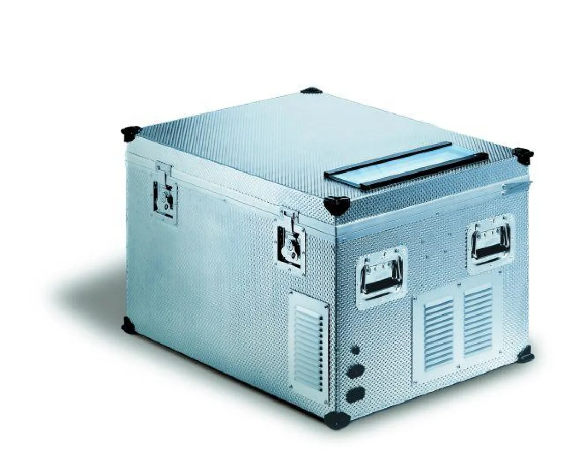 ThermoCare MX75 : 73 Liter netto Volumen. OHNE DRUCKER. Stromaufnahme 12/24/230 Volt. Leergewicht 36 kg. Außenmaß: LxBxH: 795 x 595 x 470 mm; Innenmaß: 480 x 460 x 345 mm.