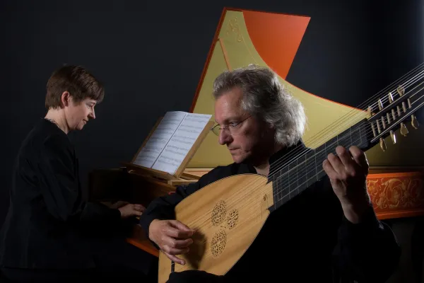 Bild: 26.10.2019: Sigrun Stephan (Cembalo) und Andreas Nachtsheim (Laute) präsentieren Musik des 16. bis 18. Jhdt.