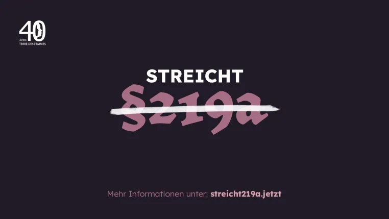 Bild: Neue Kampagne von TERRE DES FEMMES gegen den Paragrafen 219a