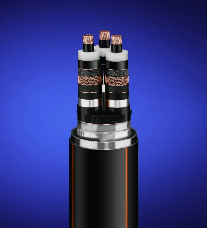 Zur Hannover Messe wird Nexans unter anderem dieses neue 110-kV-Rohreinzugskabel präsentieren.