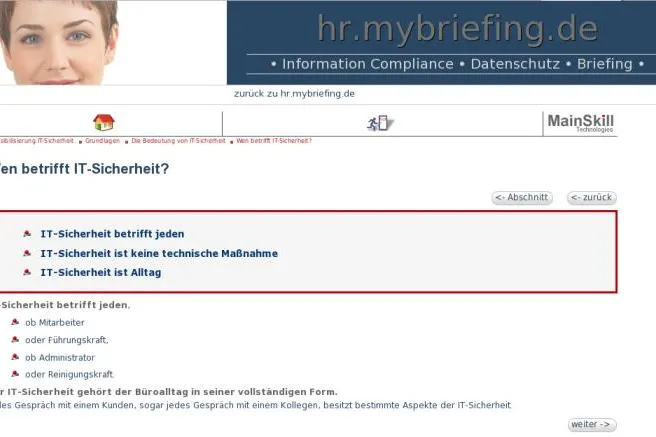 Bild: Neues Online-Portal hr.mybriefing.de gegen Sicherheitsrisiken durch Mitarbeiter