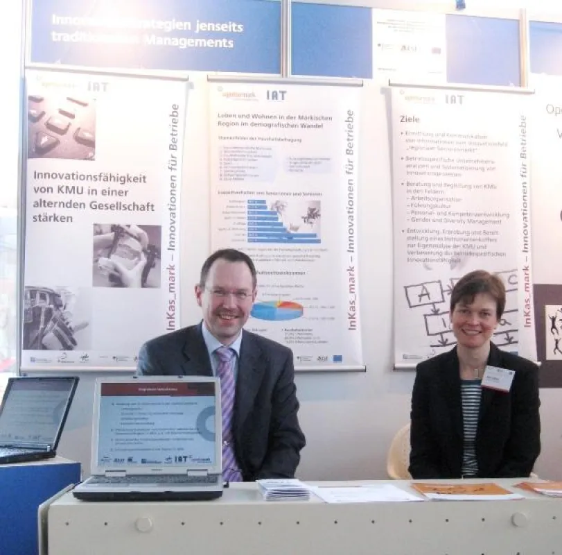 Andreas Bendig und Dr. Barbara Kolzarek von der agentur mark beraten Handwerker und forschen im Themenfeld Innovationsförderung für KMU