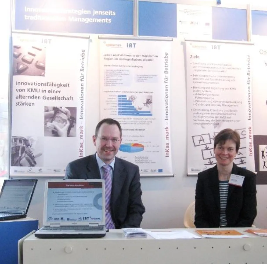 Andreas Bendig und Dr. Barbara Kolzarek von der agentur mark beraten Handwerker und forschen im Themenfeld Innovationsförderung für KMU