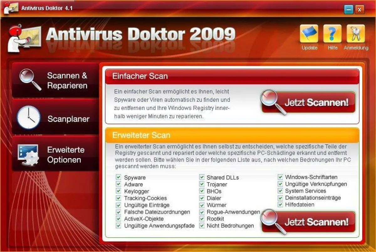 Webseite von Antivirus Doktor