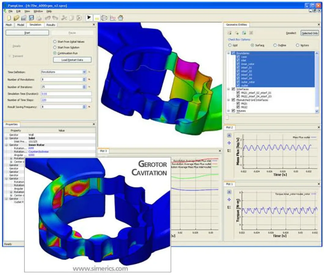 Optimierung einer Automobil-Ölpumpe mit dem CFD-Tool PumpLinx. Bild: Simerics Inc.