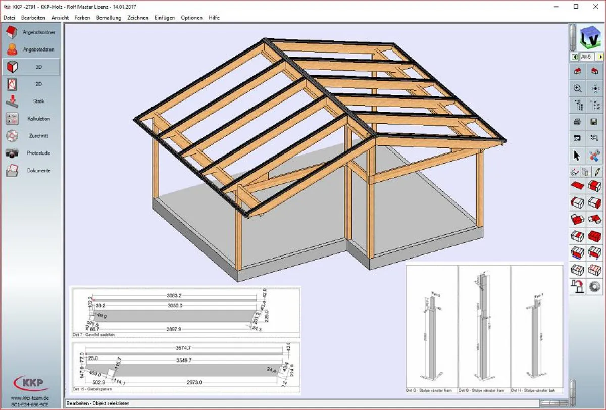 KKP-Software mit Vorbemessung Holz