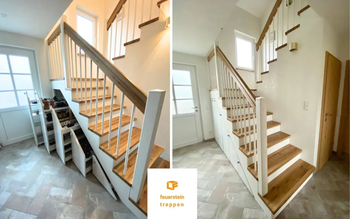 Treppe mit Stauraum (© feuerstein-treppen)