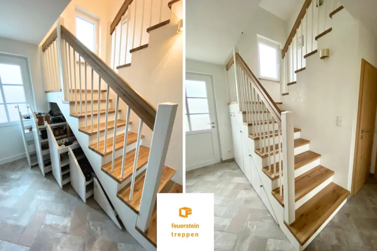 Bild: Das Platzwunder: Treppe mit Stauraum!