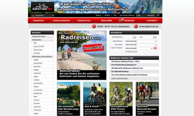 Bild: Urlaub mit dem Fahrrad online buchen im neuen Radreisen-Shop von fahrrad.de