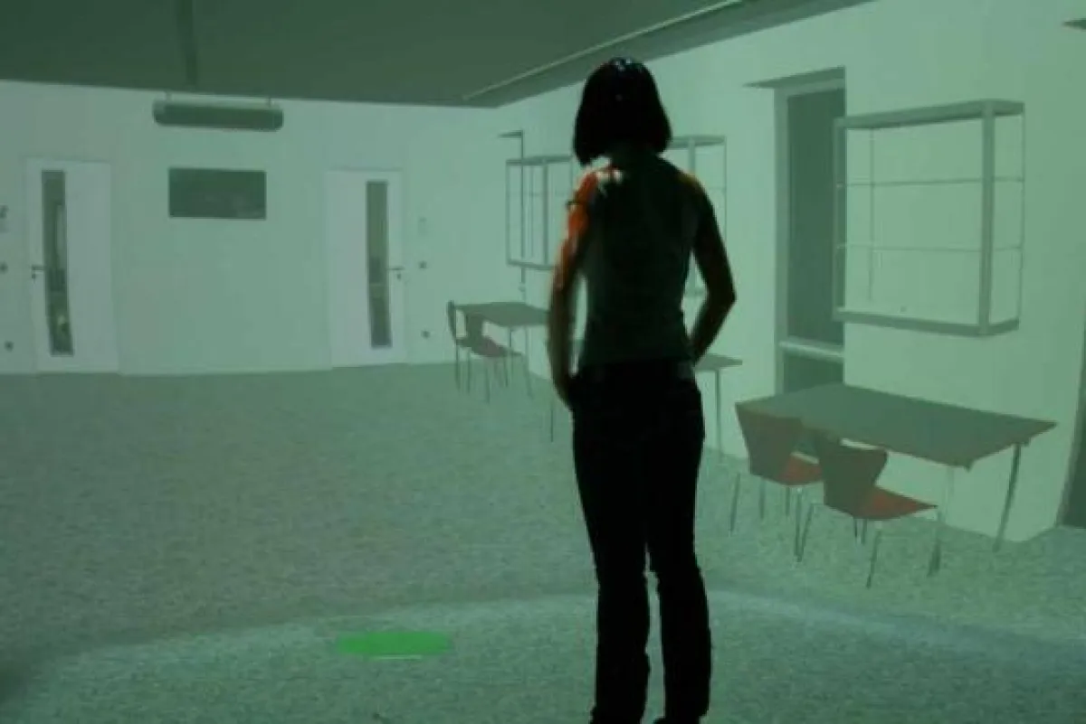 Experimente im virtuellen Raum. Dabei mussten die Teilnehmer zum Beispiel abschätzen, wie weit die Wände entfernt sind.