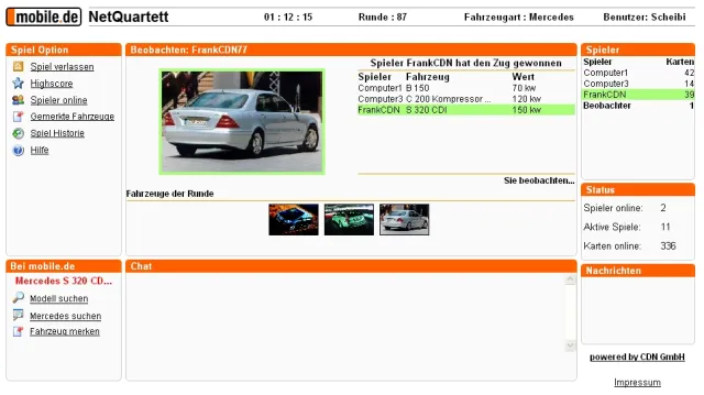 Bild: mobile.de Online NetQuartett: Wer hat das beste Auto?