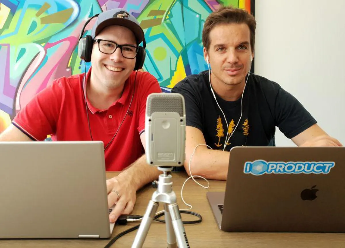 Thomas Riedel (links) und Stefan Vosskötter beim Podcasten.