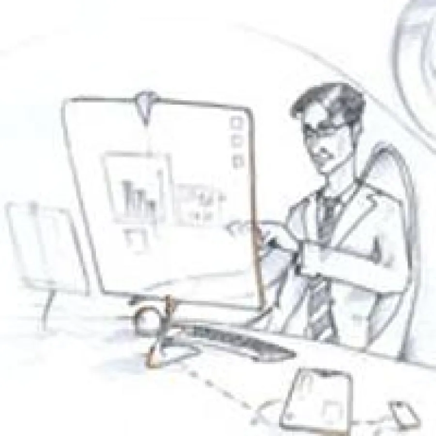 Peter Cordes, der Protagonist der UID-Zukunftsstudie, steht für den mobilen Manager von morgen.