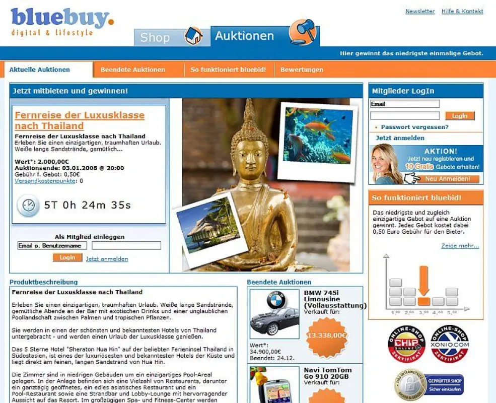 Berliner Auktionsportal bluebuy versteigert Eheberater