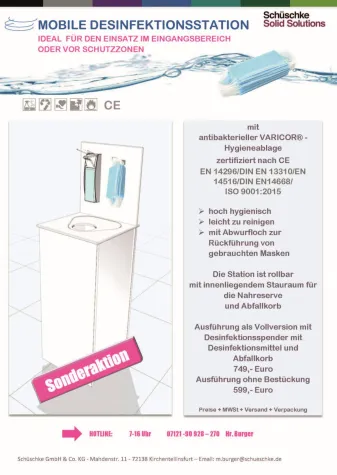 Neu entwickelte mobile Hygienestation mit antibakterieller Oberfläche Bild: Neu entwickelte mobile Hygienestation mit antibakterieller Oberfläche