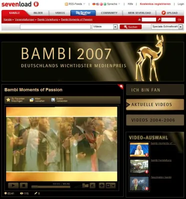 Bild: BAMBI 2007: Exklusives Video-Special auf sevenload