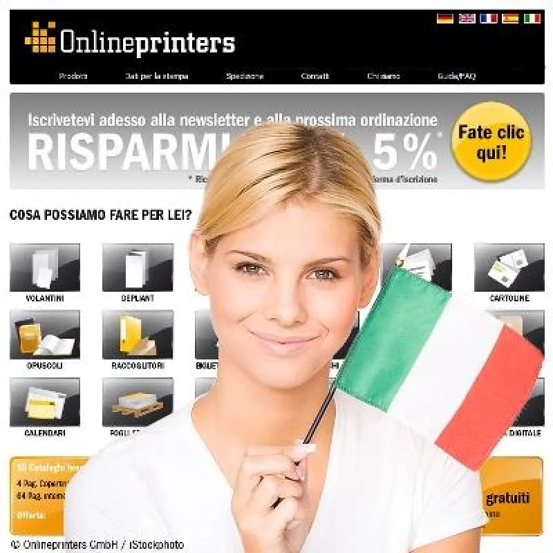 Italienischer Onlineshop für Drucksachen