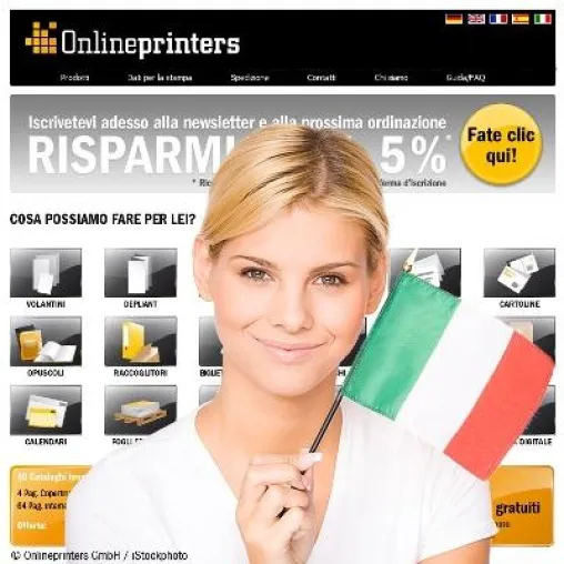 Bild: Onlineprinters GmbH geht mit italienischem Webshop online