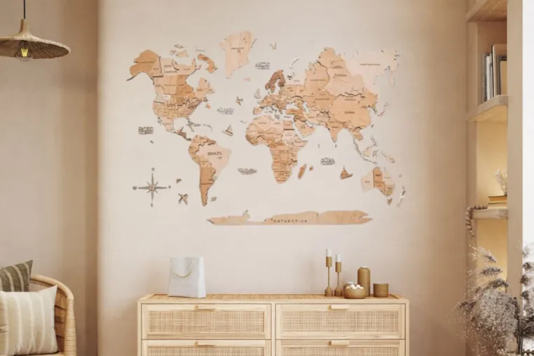 Nachhaltiges Design statt Kurzlebigkeit: Die Holzweltkarte als Trend-Geschenk zu Ostern Bild: Nachhaltiges Design statt Kurzlebigkeit: Die Holzweltkarte als Trend-Geschenk zu Ostern