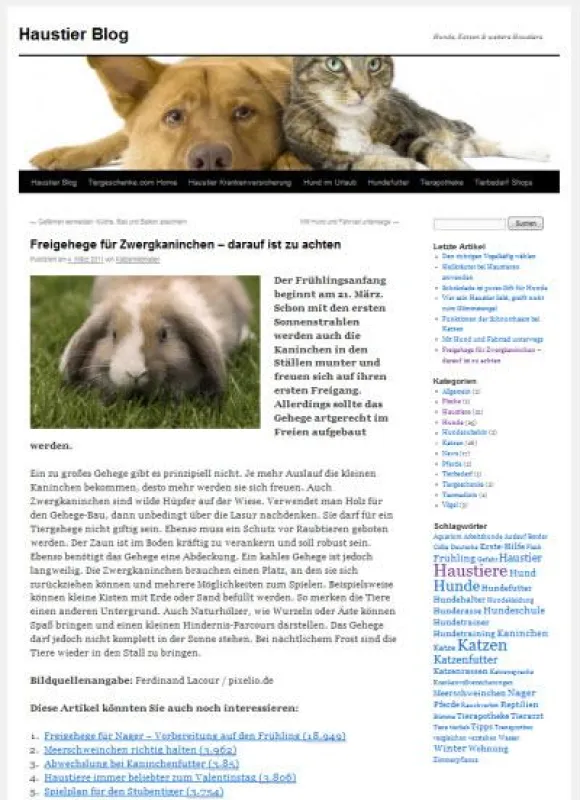 Wissenswertes rund um Hunde, Katzen und andere Kleintiere
