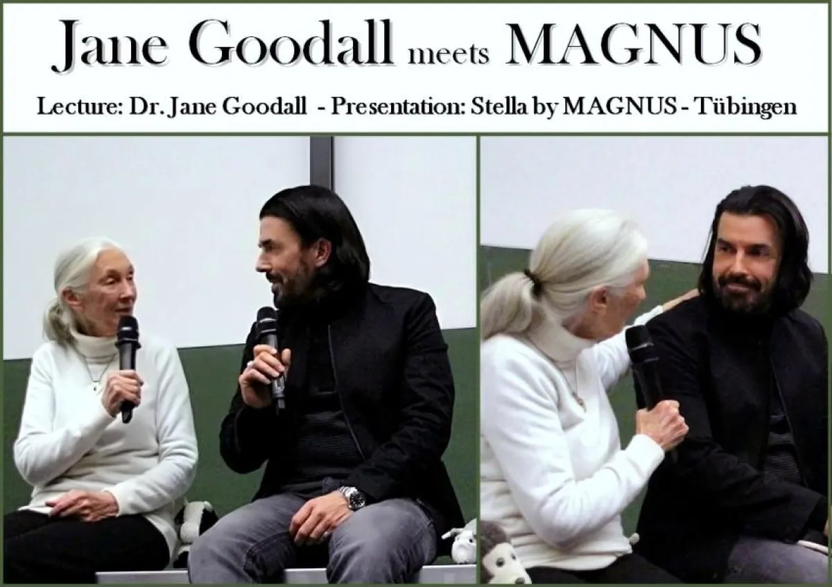 Jane Goodall im Gespräch mit dem Musiker MAGNUS in Tübingen