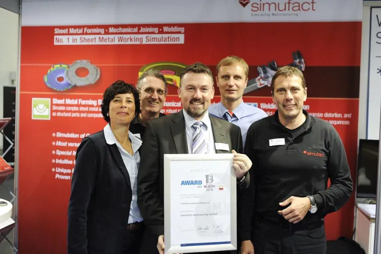 Award zur EuroBLECH: Simufact.welding als eines der innovativsten Exponate ausgezeichnet Bild: Award zur EuroBLECH: Simufact.welding als eines der innovativsten Exponate ausgezeichnet