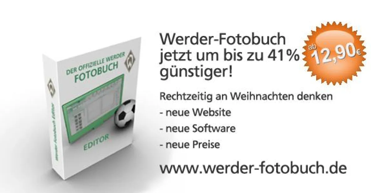 Werder-Fotobuch: Neue Software mit reduzierten Preisen