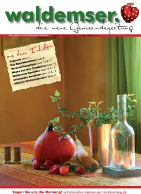 Bild: Waldemser Gewerbeverein überreicht Bürgermeister Scherf die neue Gemeindezeitung